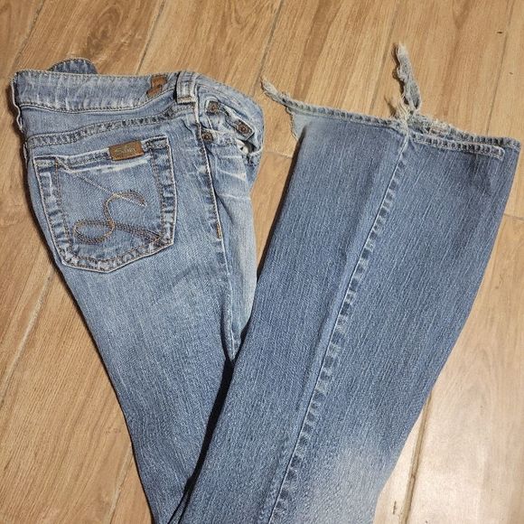 Ladies Silver Boot Cut Jeans - Picture 7 of 8